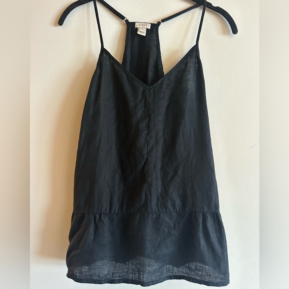 J. Crew Black Linen Camisole Top